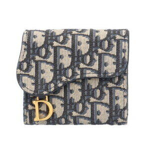 Christian Dior Lotus Wallet Oblique Trifold Canvas